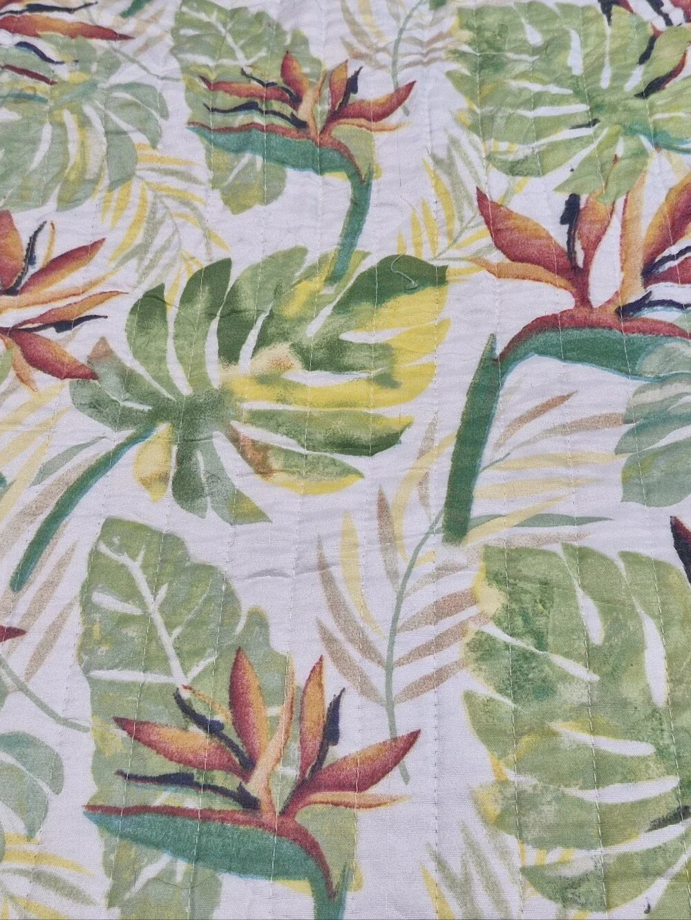 Twin Tropical Comforter Set Birds Of Paradise 2 Pillow Shams Floral